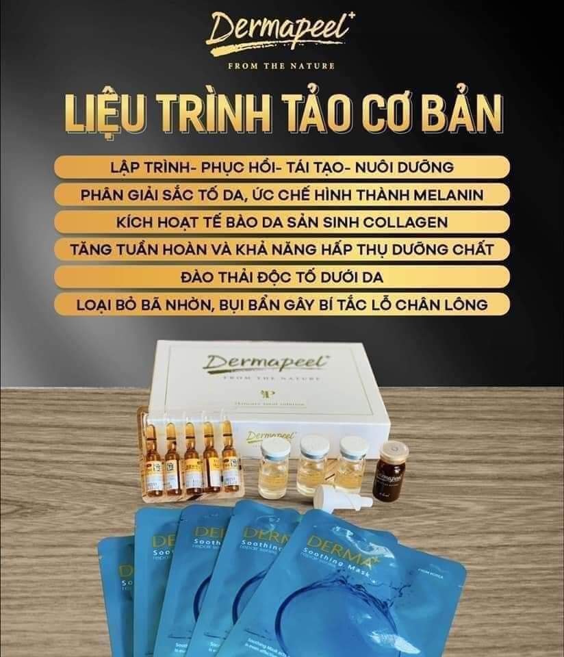 Bộ Vi Tảo Trứng Cá Tuyết Dermapeel+ -Trẻ Hóa Làn Da - XÓA MỤN - MỜ THÂM, NÁM - TÁI TẠO MÔ DA - DẦY THÀNH DA - PHỤC HỒI DA HƯ TỔN - KHÔNG GÂY BONG DA - BỘ NẠ 5 DERMAPEEL