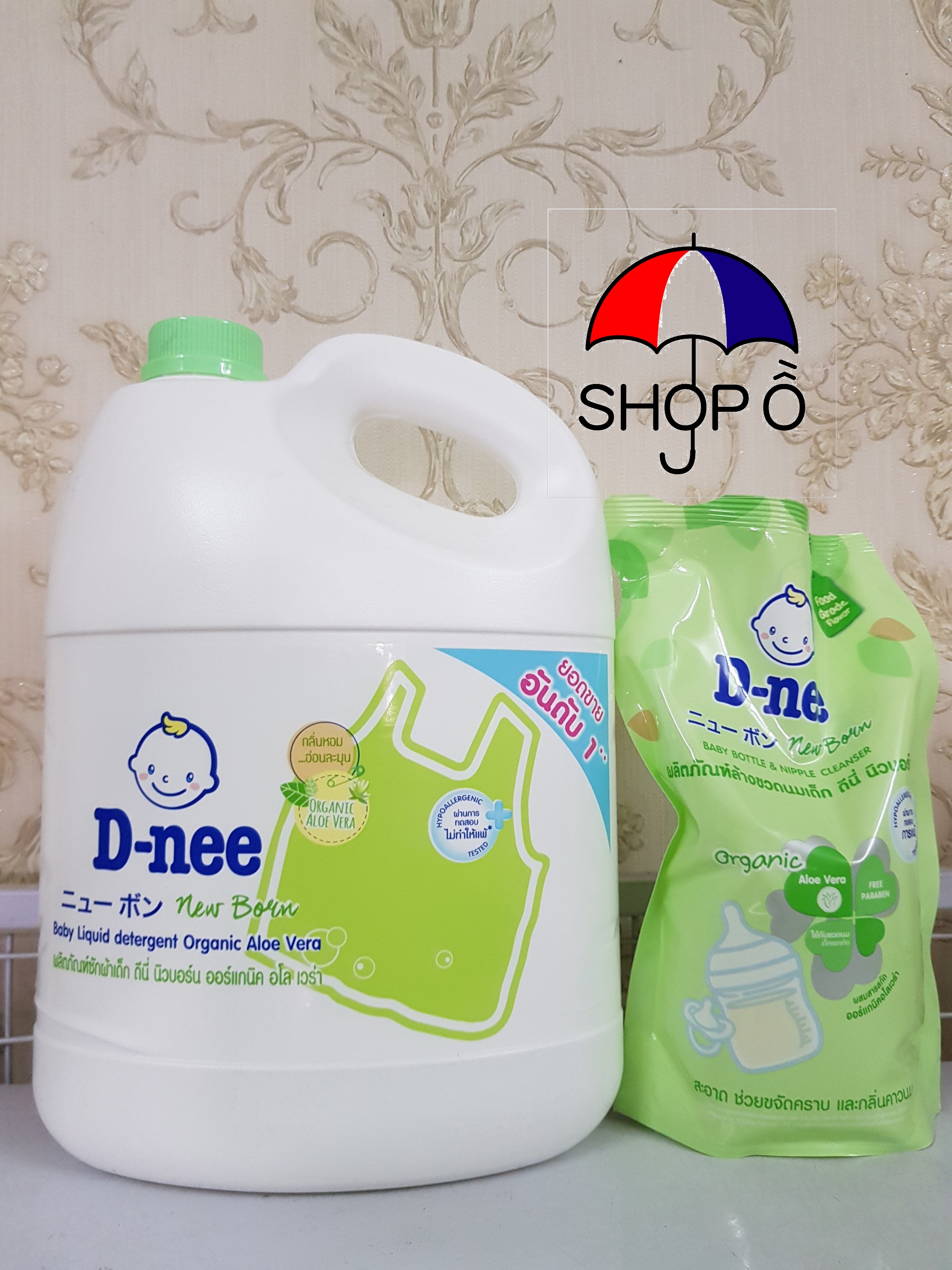[HCM]Combo 1 can nước giặt Dnee 3000ml màu xanh lá cây và 1 bịch rửa bình sữa Dnee 600ml
