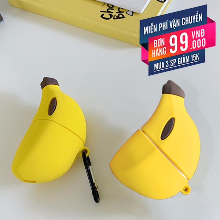 Case silicon cho tai nghe Airpods 1 / 2, Airpods Pro mẫu Trái Chuối