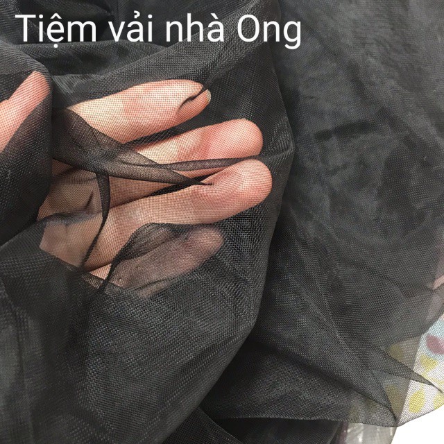 Vải lưới màu đen tutu mềm 1m x 1.7m