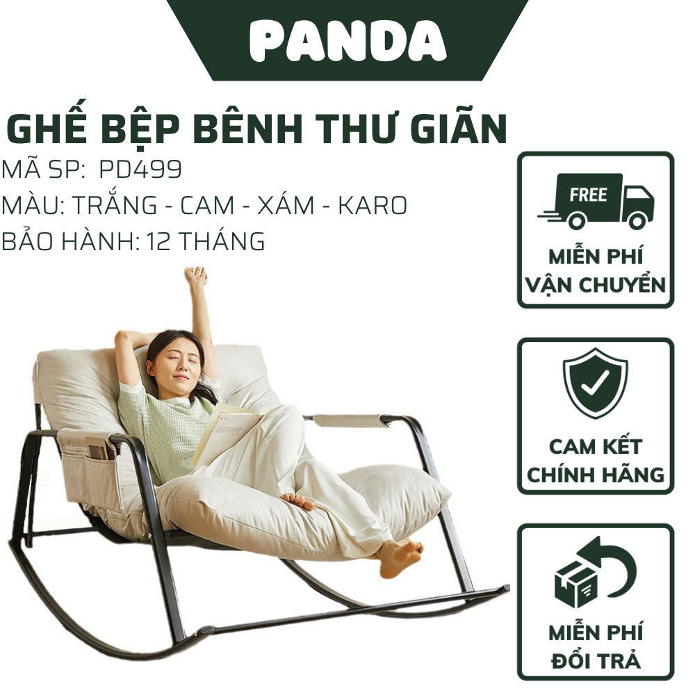 Ghế Bập Bênh Thư Giãn Đọc Sách Ghế Lười Kích Thước Lơn 2 Người Ngồi Tháo Rời Được Nệm