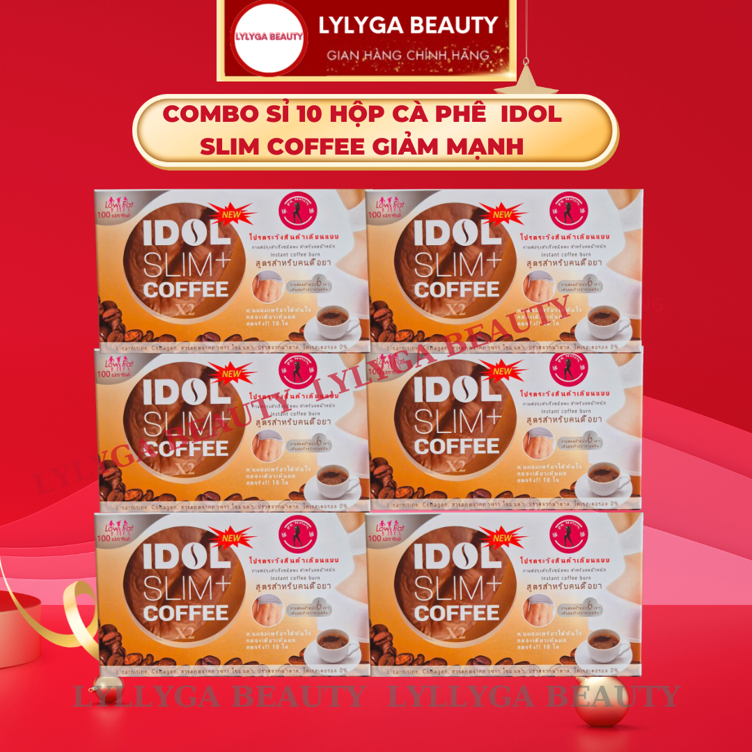  Bộ 10 Hộp Cà phê Giảm Cân Thái Lan - Idol Slim Coffee 10 Gói Giảm 3 -5 Ký - Chính Hãng- LYLYGA BEAUTY 