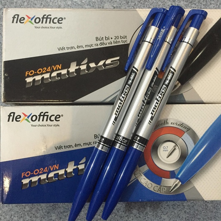 Hộp 20 chiếc bút bi Matixs F0-024, bút viết trơn êm mực ra đều