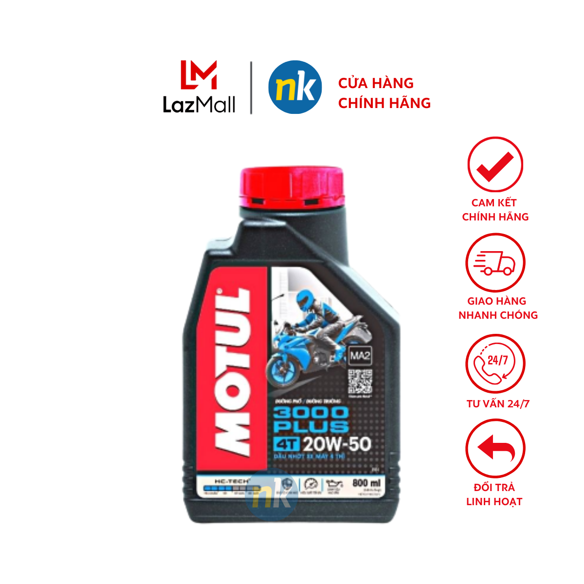 Nhớt xe máy số cao cấp Motul 3000 Plus 20W50 800ml