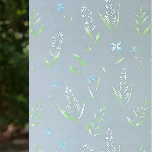 5 m decal dán kính hoa cỏ keo sẵn khổ 45cm