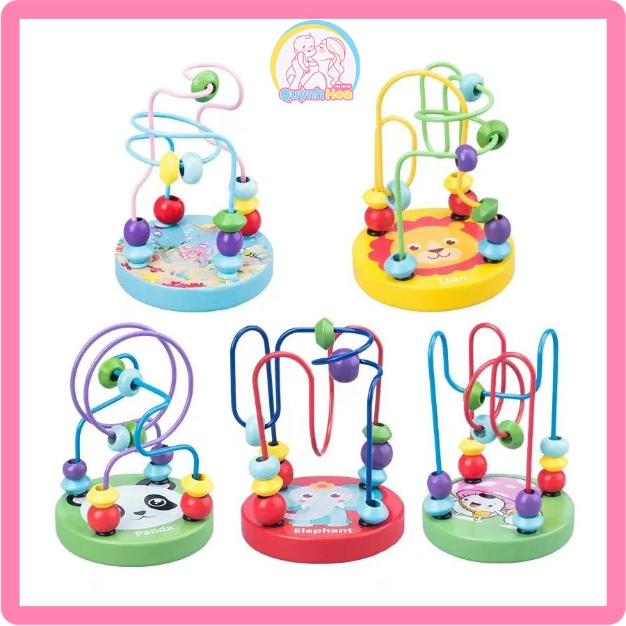 Đồ chơi gỗ - đồ chơi thông minh - luồn hạt gỗ cho bé / luồn hạt size bé, 11 x 9 cm, 120g - đồ chơi giáo dục