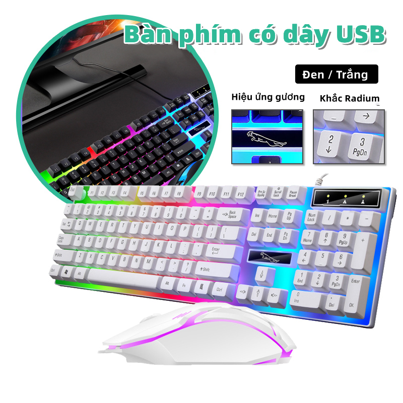Bộ Bàn Phím Có Dây Kèm Chuột Máy Tính Con Báo G21B Đèn LED Nhiều Màu Siêu Nét