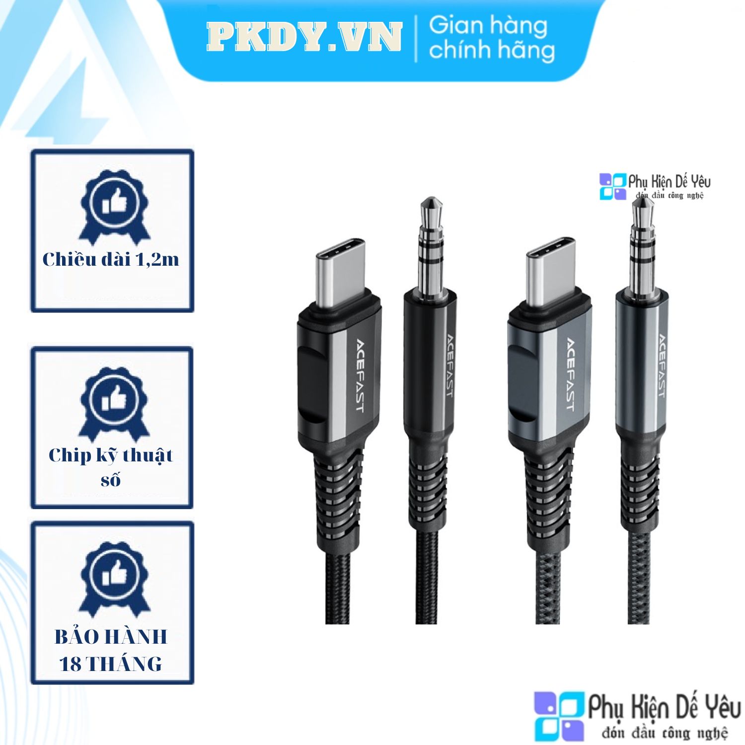 Cáp âm thanh acefast c1-08 usb-c sang đầu đực 3.5mm