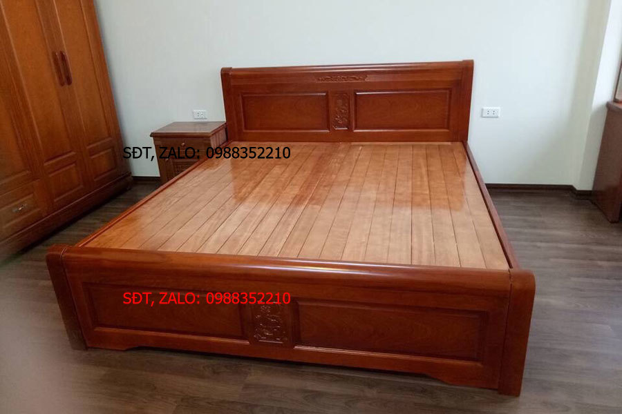 Giường ngủ chữ gỗ xoan đào