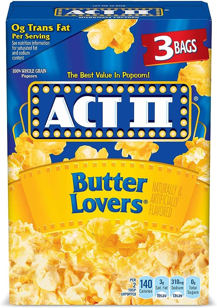 Bỏng ngô Act II Microwave Popcorn Butter Lovers 234g- nhập khẩu Mỹ
