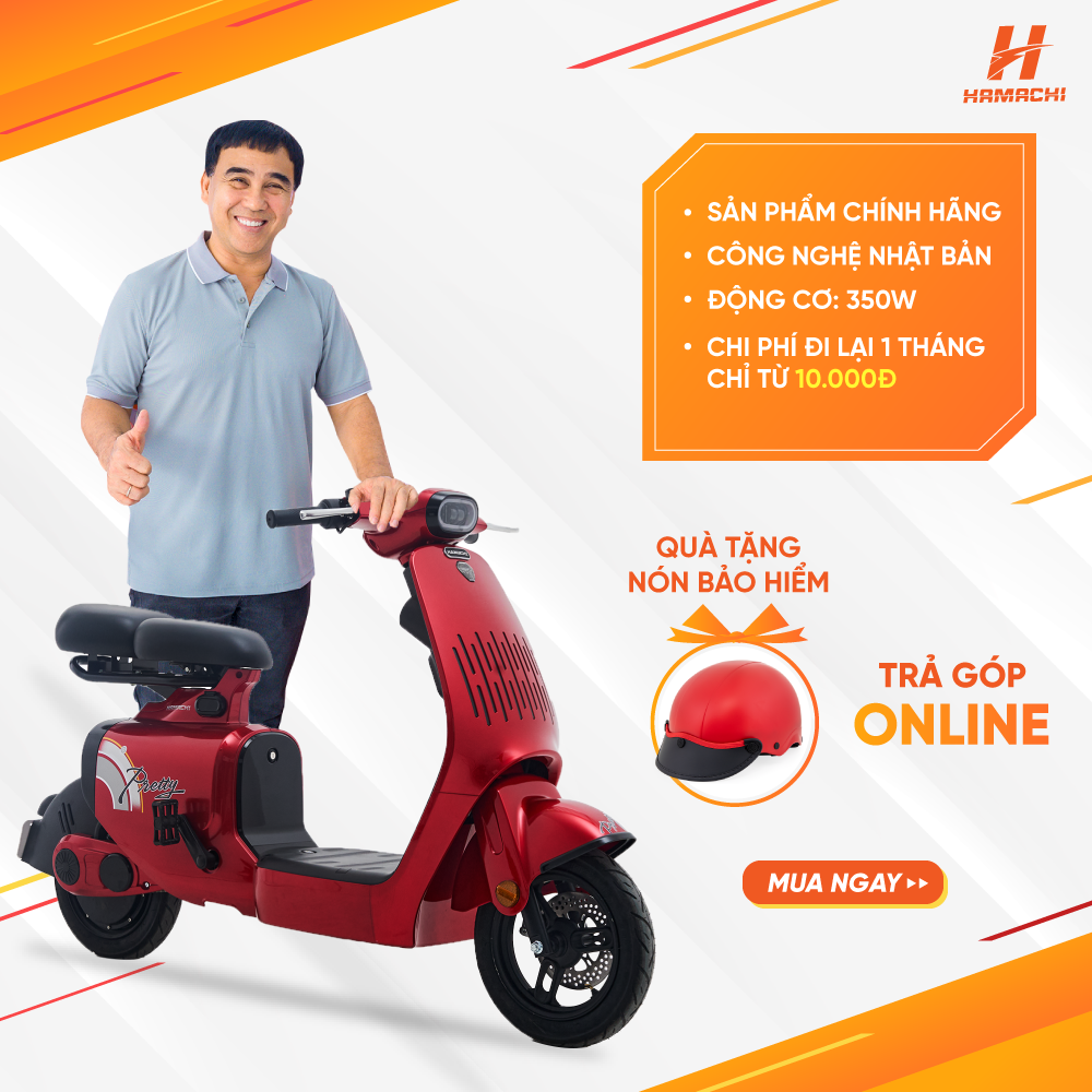 Xe Điện Cao Cấp HAMACHI Pretty Thiết Kế Gọn Nhẹ Bền Bỉ Vận Hành Mạnh Mẽ Và Êm Ái 58kg