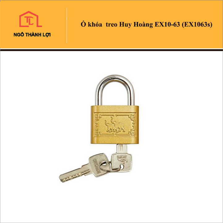 Ổ khóa treo Huy Hoàng EX10-63 (EX1063s) khóa móc có bán tại Ngô Thành Lợi