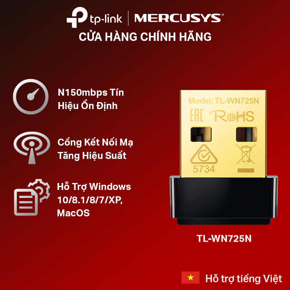 Bộ chuyển đổi usb wifi tp-link tl-wn725n chuẩn n 150mbps