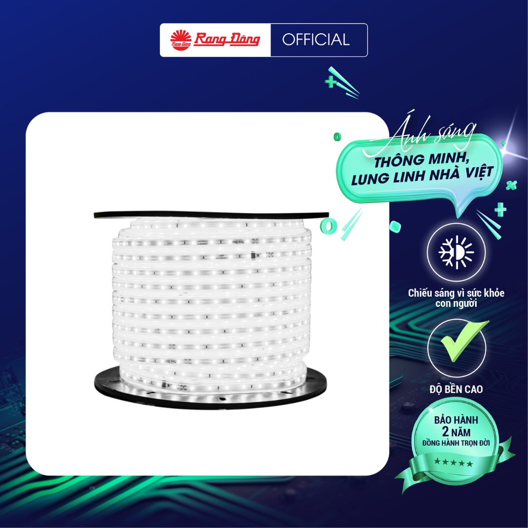 Đèn LED dây 1 màu ánh sáng trang trí an toàn tiện lợi dễ sử dụng chống nước chống bụi tặng kèm 01 bộ nguồn RD-LD01 7W chính hãng Rạng Đông
