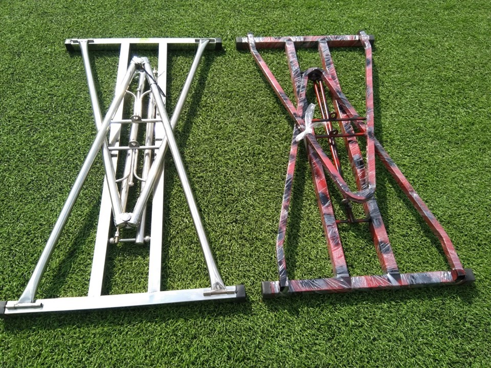 CHỈ KHUNG - Võng xếp chân đế vuông inox, thép sơn tĩnh điện cao cấp (Có ảnh thật-ko gồm lưới)