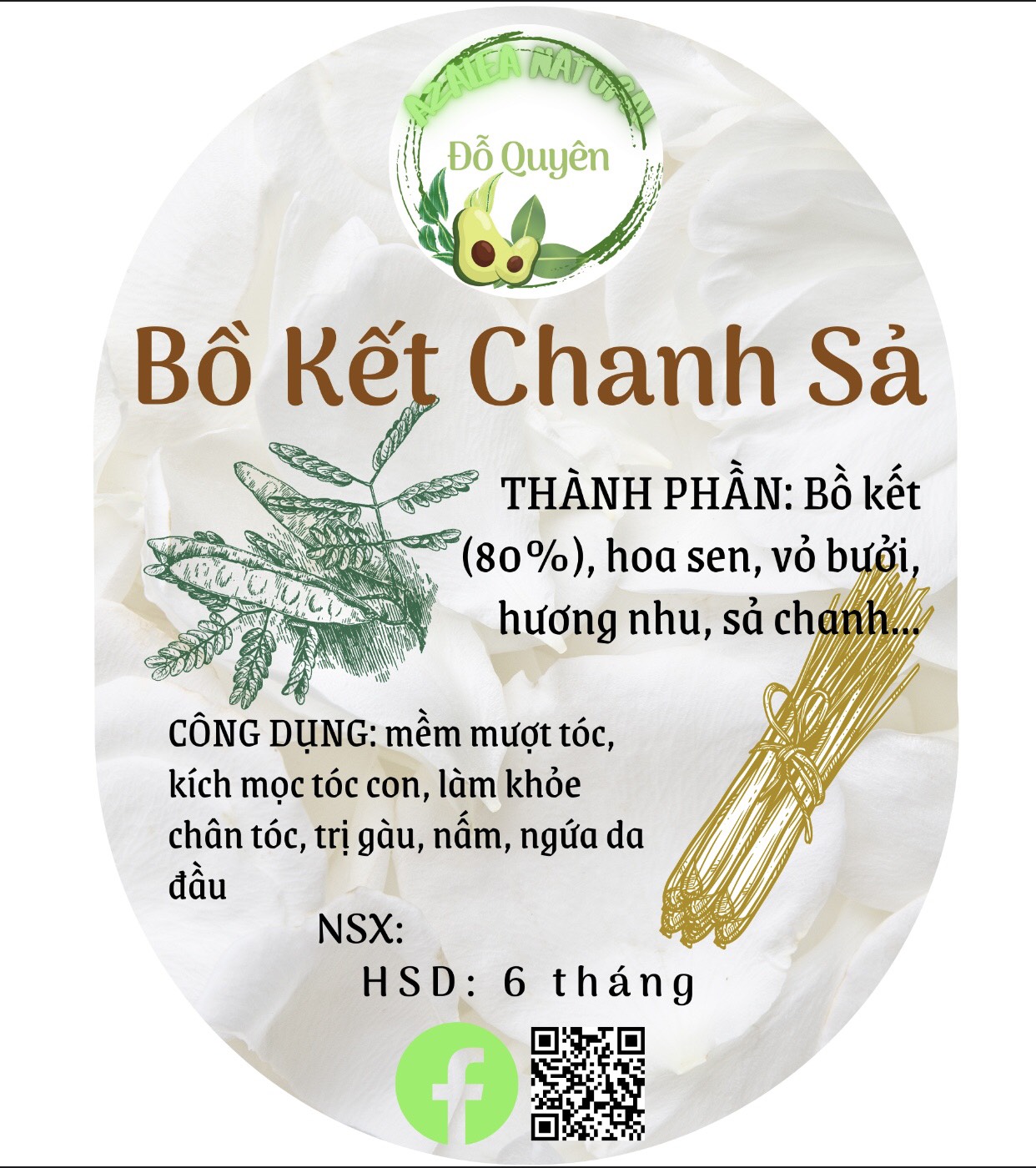 Dầu gội bồ kết chanh sả thiên nhiên