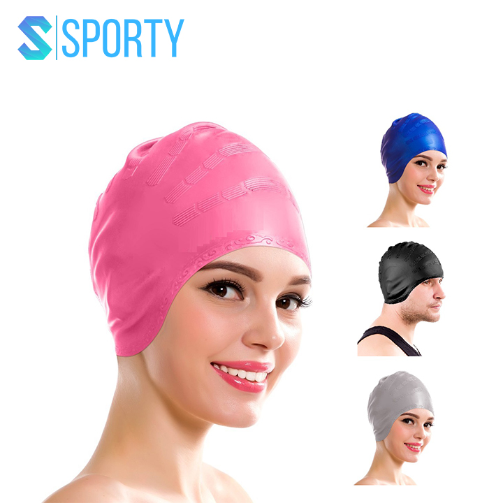 Nón bơi người lớn trùm tai SPORTY ca33 kiểu dáng thời trang cao cấp CA33 mũ bơi cho nam, nữ
