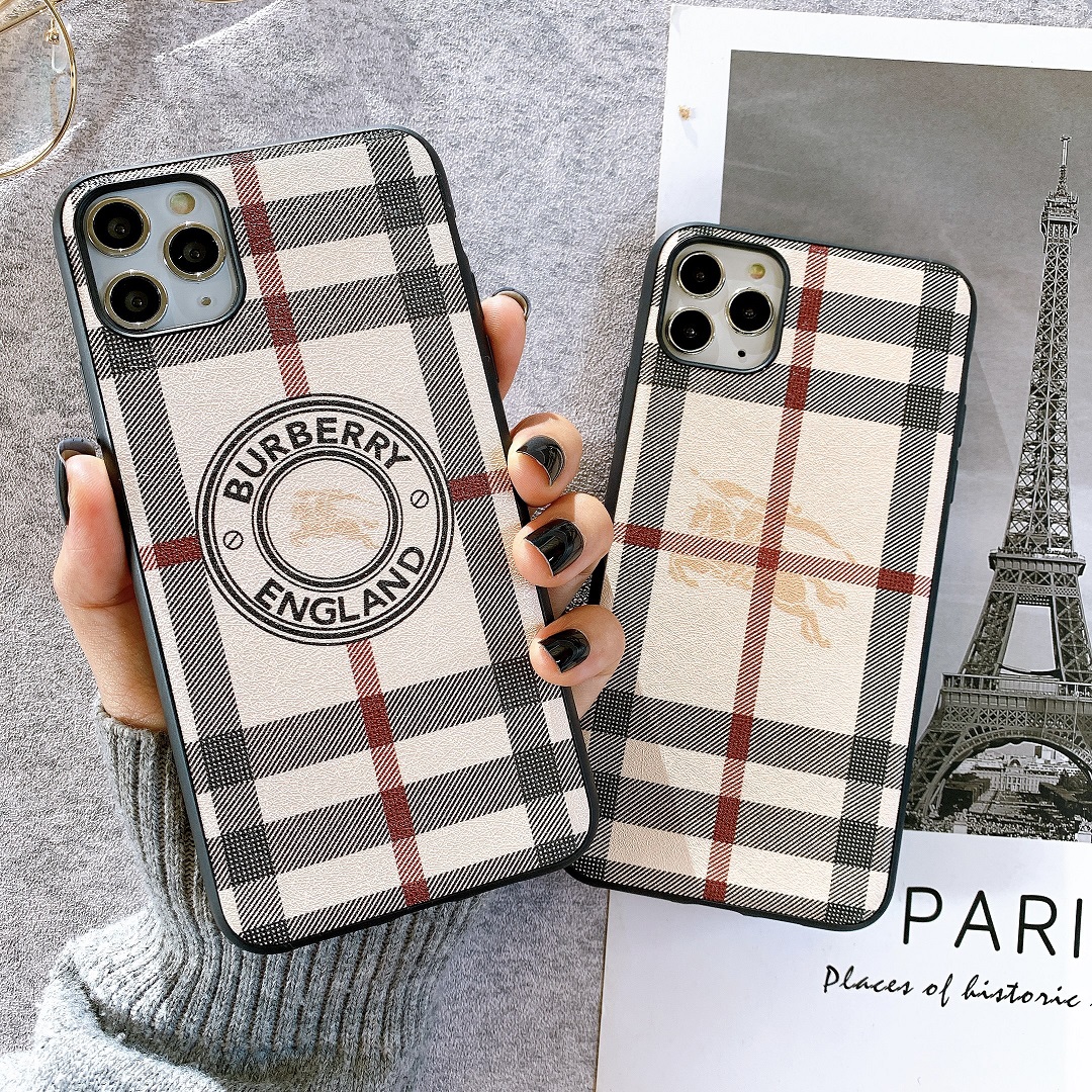Ốp lưng da imd họa tiết burberry