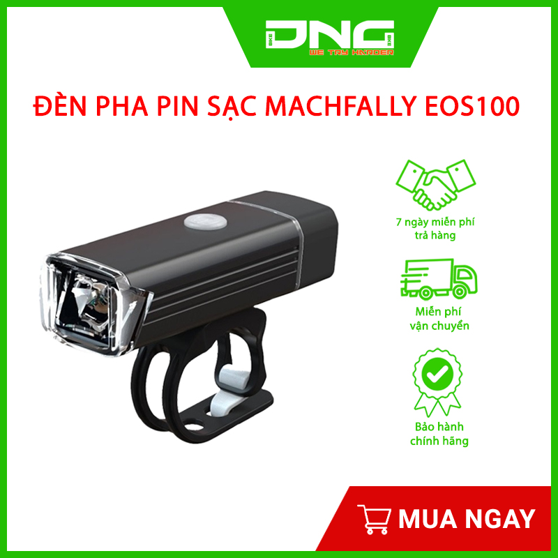 Đèn pha xe đạp pin sạc machfally eos100, dung lượng pin 1200mah