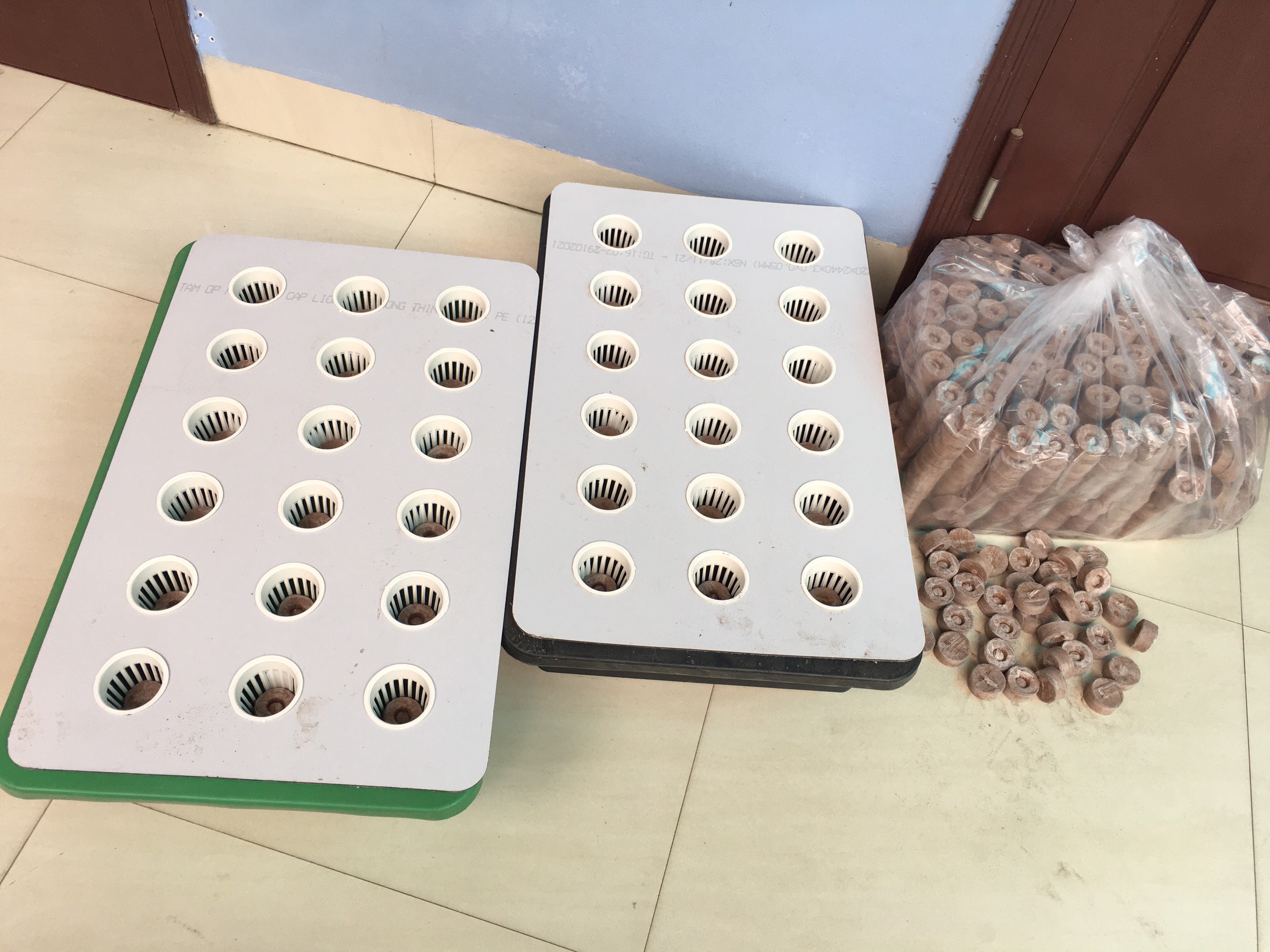Combo 2 chậu thủy canh 36 rọ nhựa + 36 viên sơ dừa