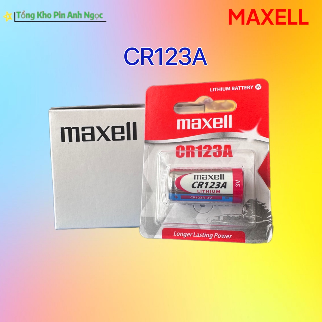 Pin cr123a maxell lithium 3v hàng chính hãng - vỉ 1 viên
