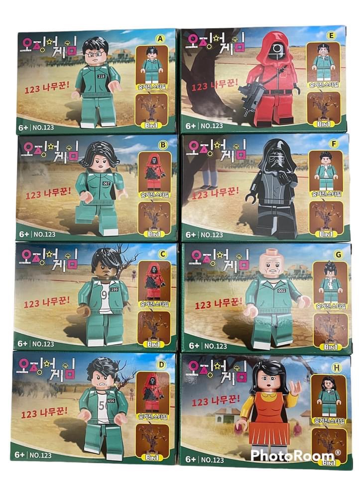 BỘ 8 HỘP LEGO LẮP GHÉP MÔ HÌNH NHÂN VẬT SQUID GAME