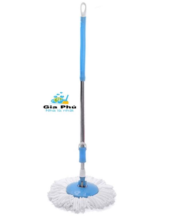 [HCM]Cây lau nhà 360 độ cao cấp thân inox Gia Phú PP1 Xanh + bông lau ( giao màu ngẫu nhiên )