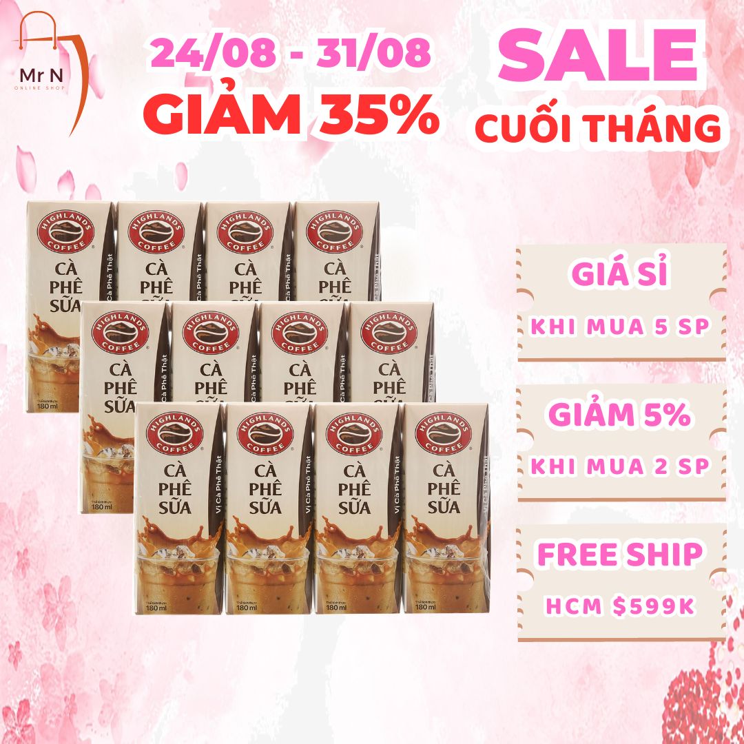 Combo 3 lốc 4 hộp Cà phê sữa Highlands Coffee 180ml / hộp