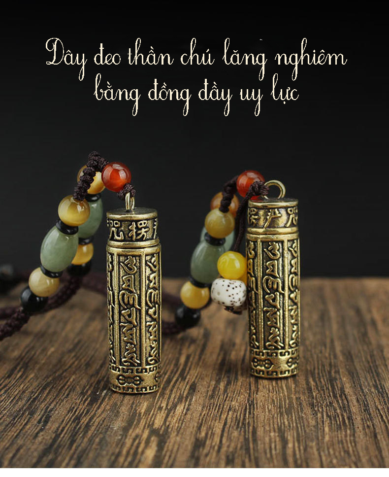 Dây đeo cổ chú Lăng Nghiêm ống đồng