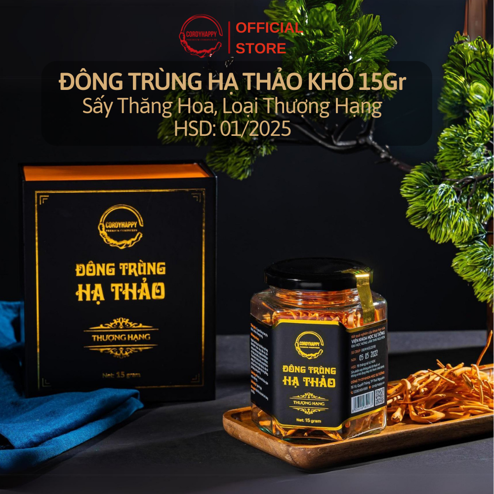 Đông trùng hạ thảo khô sấy thăng hoa cordyhappy 15g