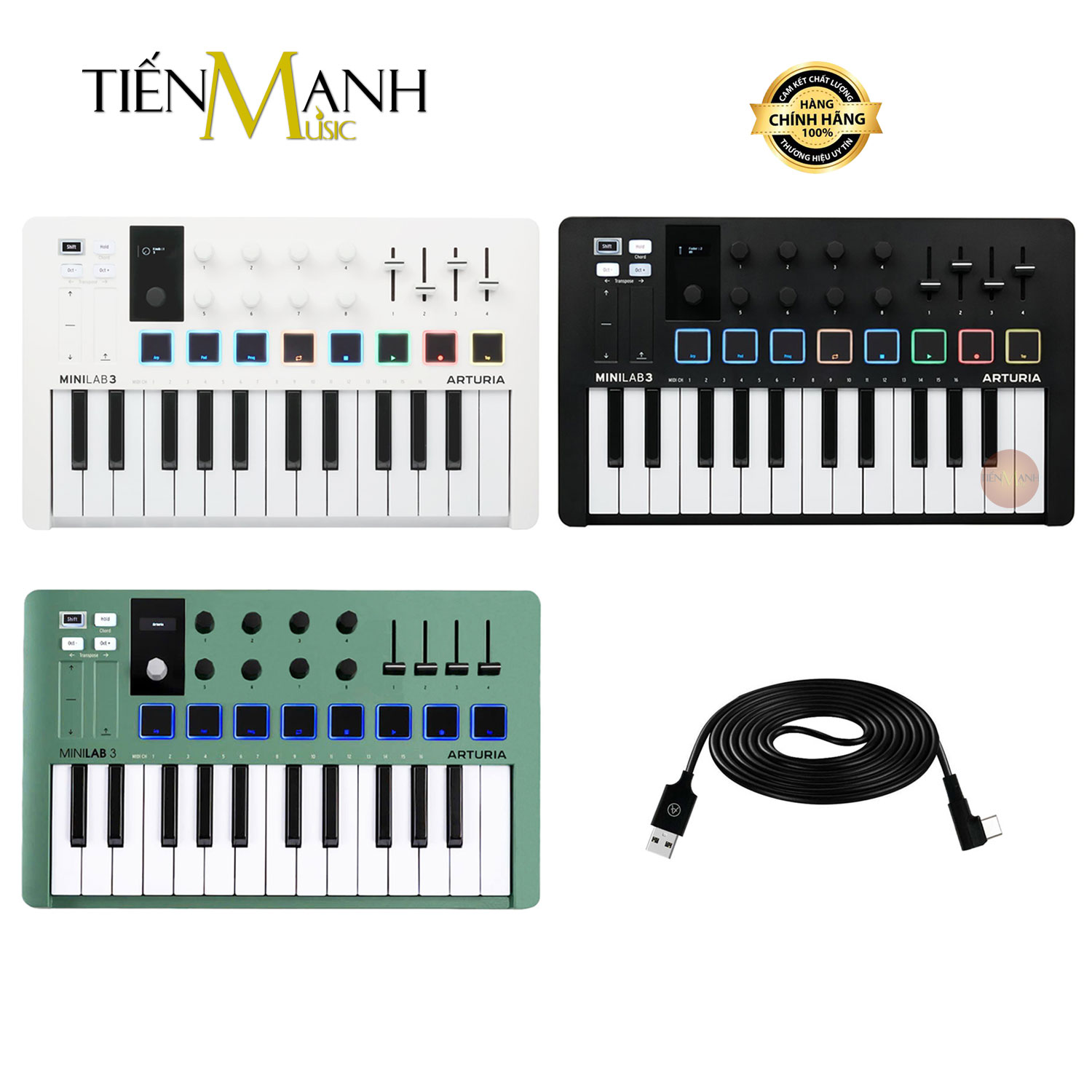 [Chính Hãng] Arturia MiniLab 3 MK3 - Midi Keyboard Controller MKIII Bàn Phím Sáng Tác Sản Xuất Âm Nhạc Producer Mini Lab