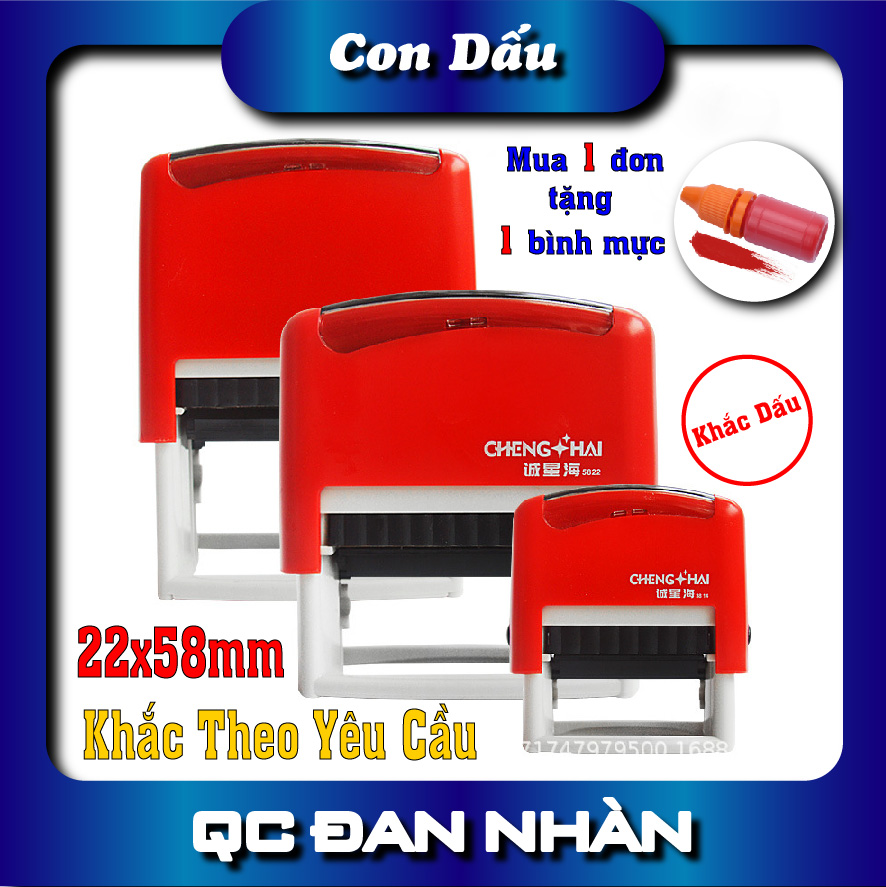 Con dấu đóng mộc, con dấu tên chữ ký khắc theo yêu cầu 22x58 mm