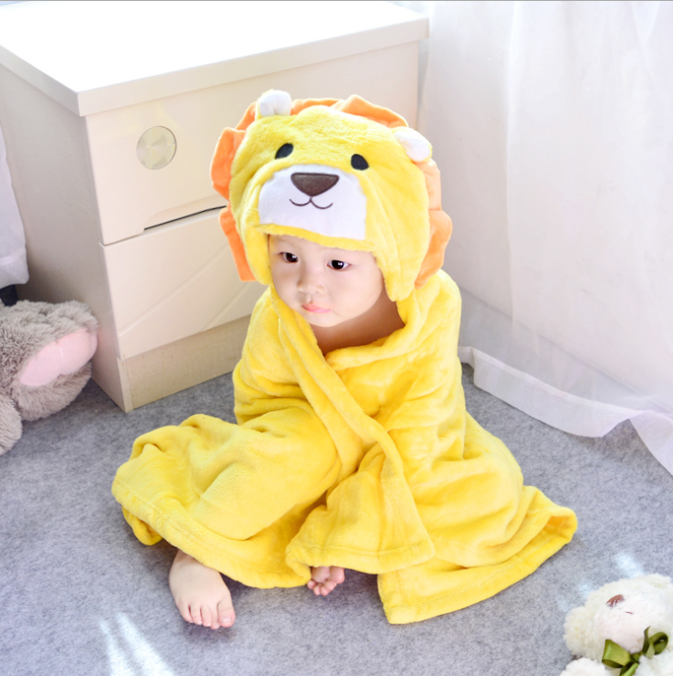 Chăn ủ hình thú cho bé hình Sư Tử Vàng, Khăn quấn sơ sinh cho bé kích thước 80x100cm, Chất liệu vải bông mềm mịn