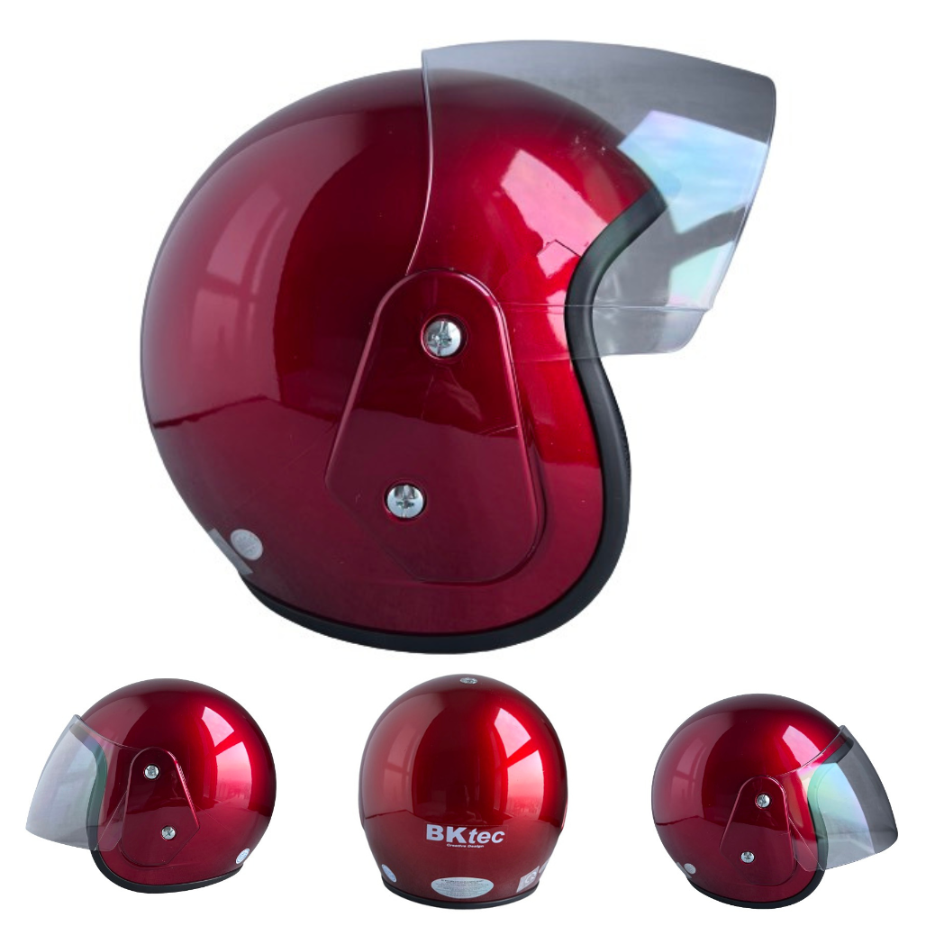 Mũ bảo hiểm trùm 3/4 đầu BKtec BK19 đỏ đô - Vòng đầu 56-58cm - Hàng chính hãng - Bảo hành 12 tháng