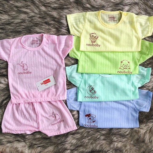 Combo 3 bộ ba lỗ noubaby bé trai , bé gái chất 100% cotton mịn mát size từ 4-16kg