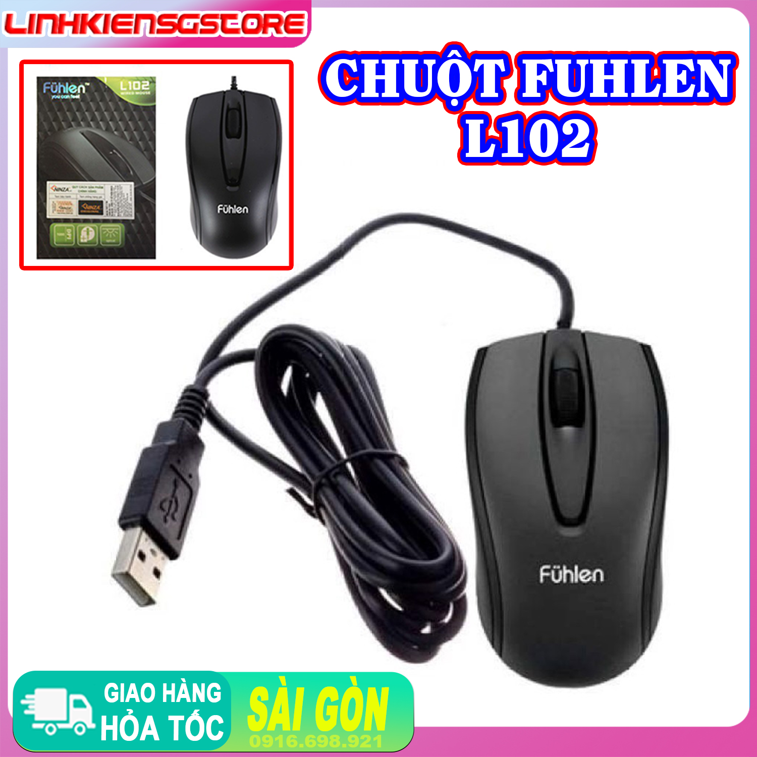 Chuột Fuhlen L102 có dây laptop PC giá sỉ