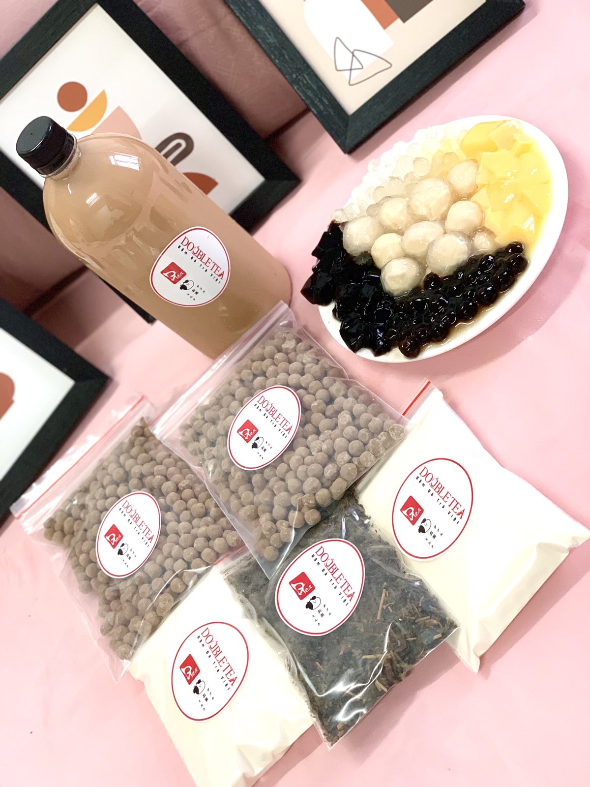 Set tự nấu trà sữa truyền thống trân châu đen - #doubletea