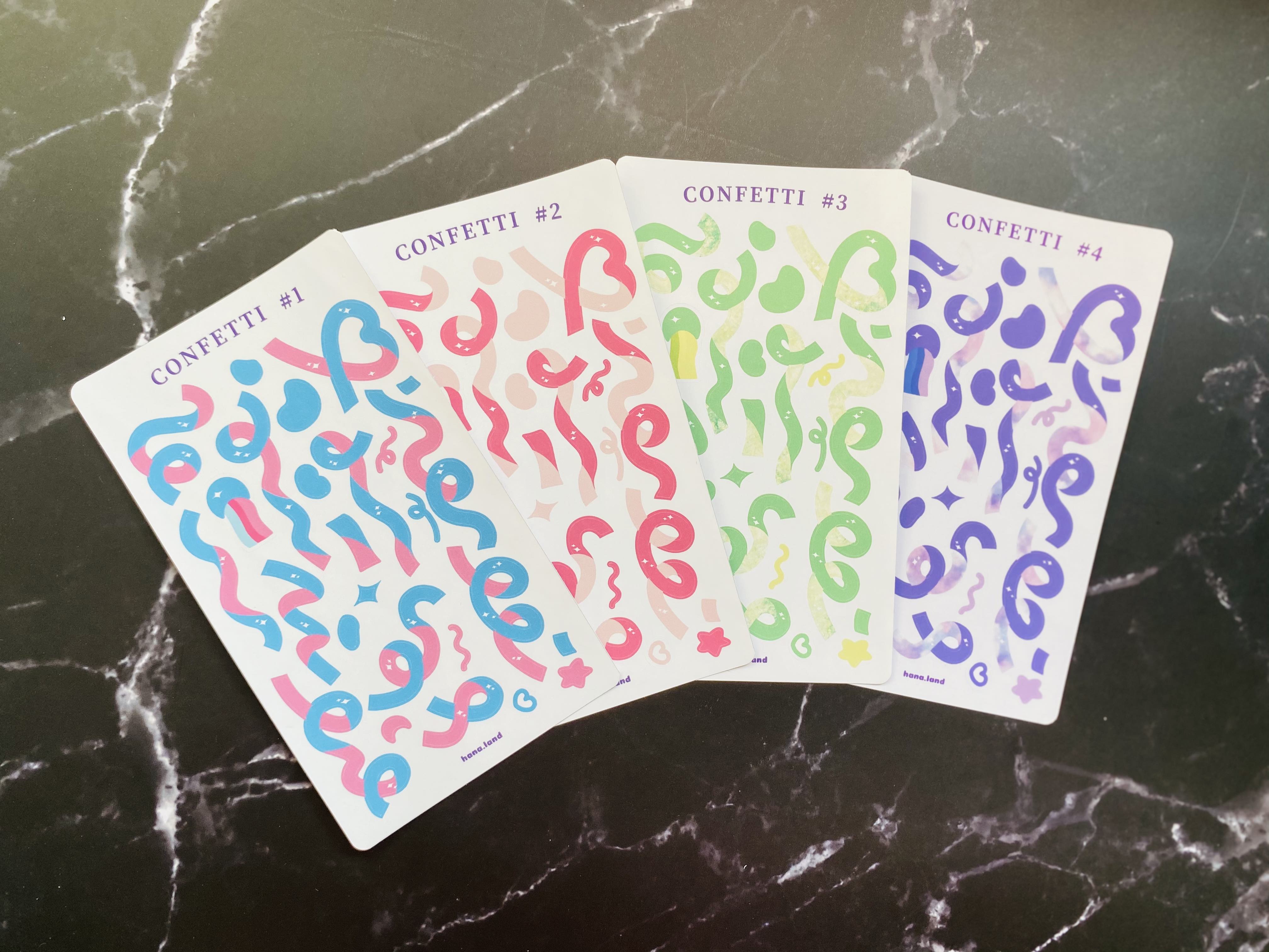 Sticker decal trang trí confetti hoa giấy #01 _ hanaland