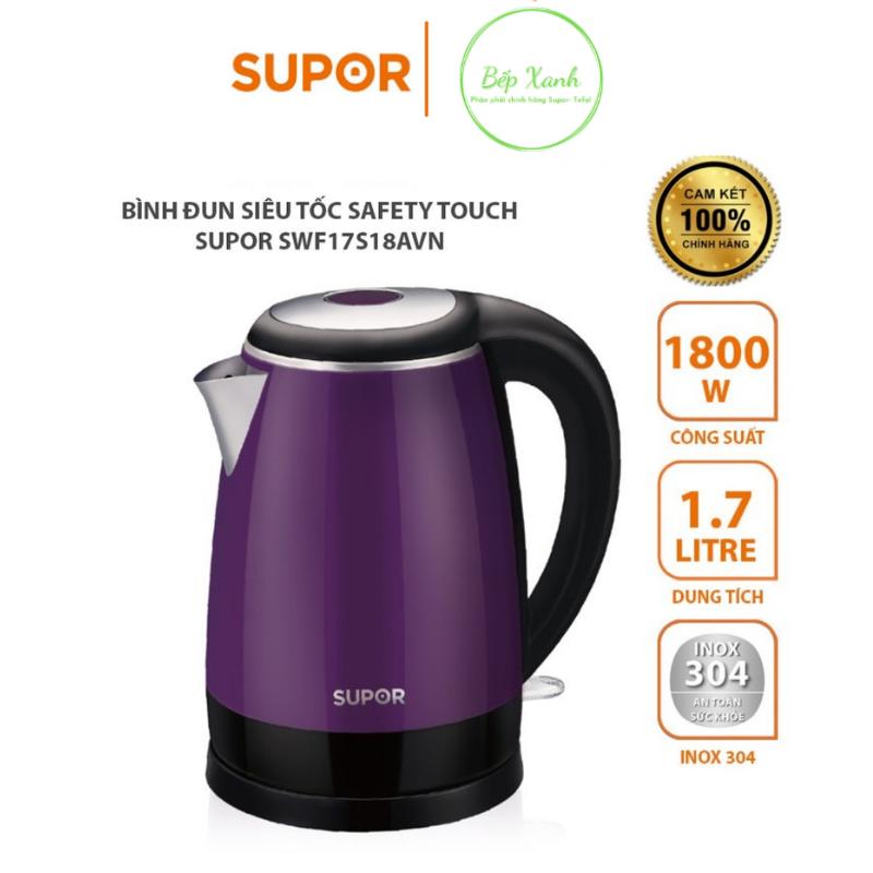 Ấm siêu tốc inox 304 supor swf17s18avn ấm siêu tốc supor 15s06 đỏ 1.5 lít hàng chính hãng bảo hành 1 năm