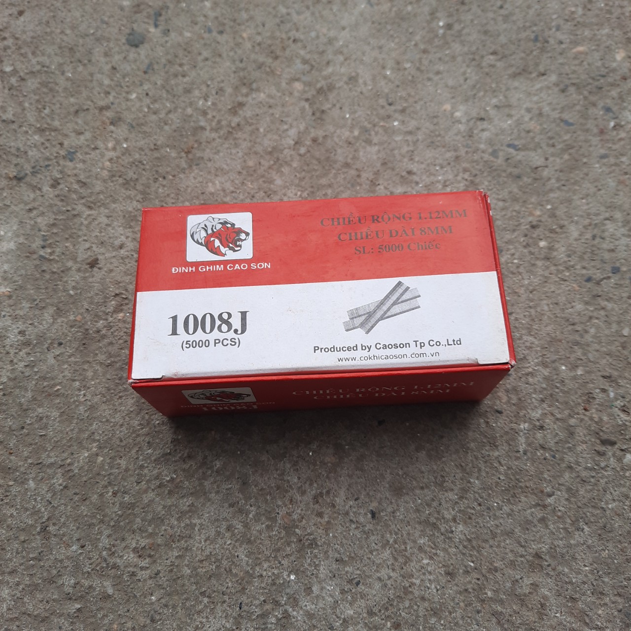 ghim bấm gỗ cao sơn 1008J hộp 5000 ghim kích thước 8x1.12 mm