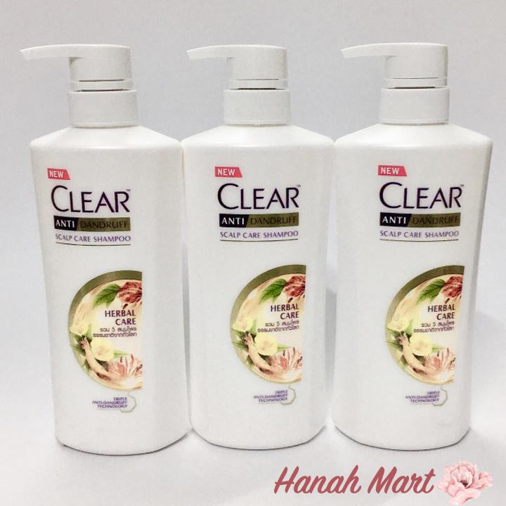 Dầu Gội Clear Thảo Dược Thái Lan, Sạch Gàu Hương Thơm 9 loại Thảo Dược Quý Hiếm 450ml