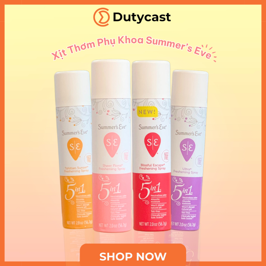 Xịt thơm phụ khoa summer’s eve và kháng khuẩn vùng kín hương sheer floral 56.7g