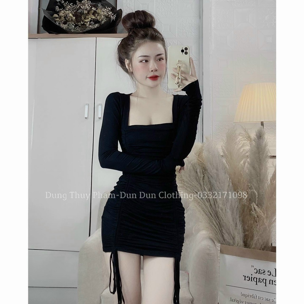 ĐẦM BODY NHÚN CỔ VUÔNG DÀI TAY SIÊU XINH,TRẺ TRUNG,CHẤT THUN GÂN MỀM MỊN MÁT,THOẢI MÁI KHI MẶC YDX04