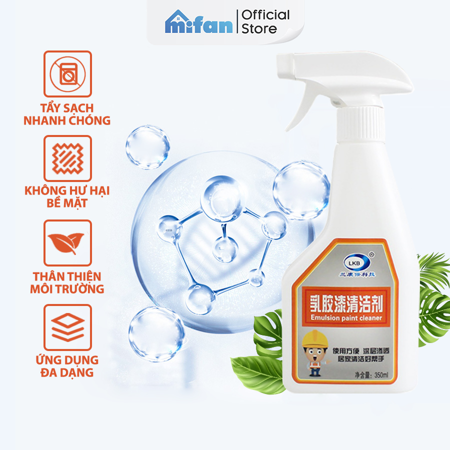 Chai Xịt Tẩy Sơn Nước Cao Cấp LKB 350ml - Làm Sạch Nhanh Vết Sơn Cứng Đầu Trên Tường, Sàn, Cửa - Hiệu Quả 99,9%