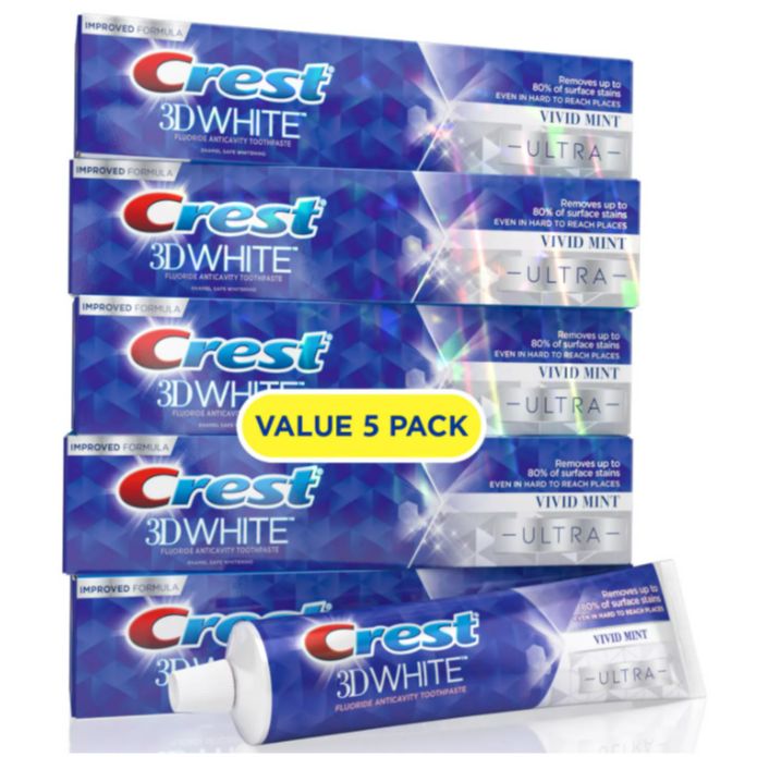 Kem đánh răng trắng răng, ngừa mảng bám Crest 3D White Vivid Mint Ultra của Mỹ mỗi tupe 148gr