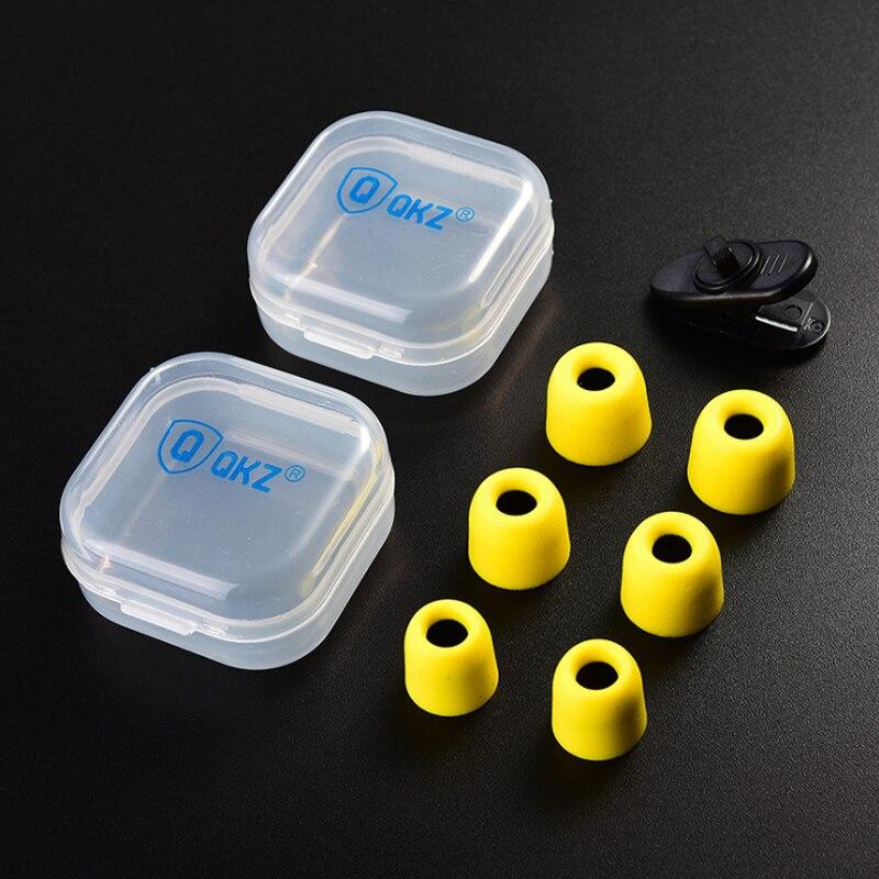 [HCM]Bộ 3 típ bọt biển chính hãng QKZ - có hộp đựng tiện dụng kèm kẹp dây tai nghe