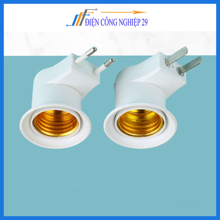 Đuôi đèn E27 đui xoáy có công tắc tắt / bật kèm phích cắm tiện dụng