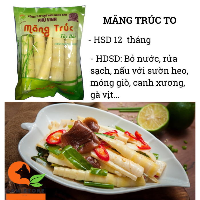 Măng trúc to túi 200gr- Đặc sản Tây Bắc-Măng sạch đóng túi- HSD 12 tháng, không cần bảo quản tủ lạnh