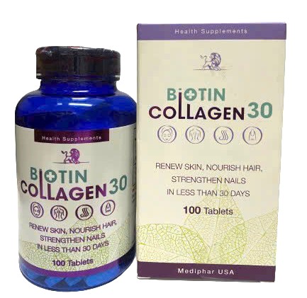Biotin Collagen 30 đẹp da, giúp da trắng mịn, giúp tóc móng chắc khỏe, hạn chế rụng tóc gãy móng giảm thâm nám, tàn nhan ni