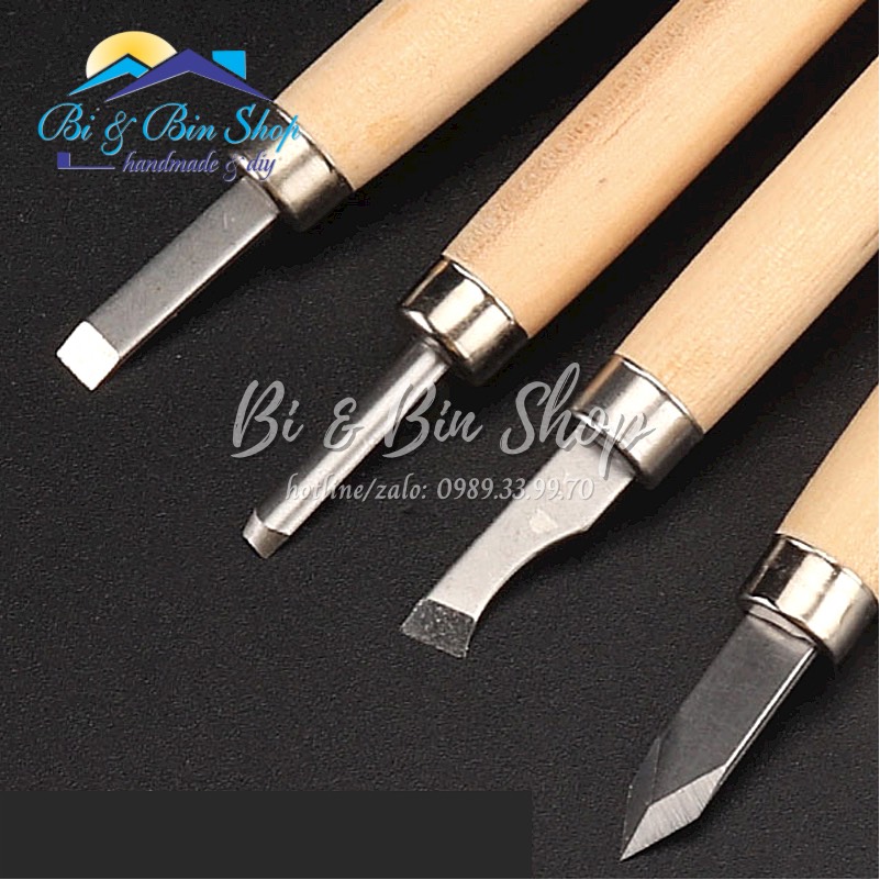 Bộ dao chạm trổ điêu khắc gỗ, làm mô hình, tỉa hoa quả, khắc dưa hấu - bin's shop handmade
